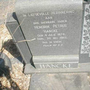 HANCKE Hendrik Petrus 1878-1965