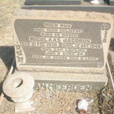 HEERDEN Nicolaas Jacobus, van 1930-1948