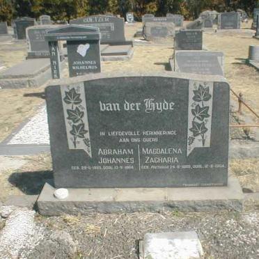 HYDE Abraham Johannes van der, 1893-1964 &amp; Magdalena Zacharia PRETORIUS 1889-1964