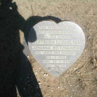 HOLTZHAUZEN Gertruida Elizabetha Johanna nee JANSE VAN RENSBURG 1896-1949