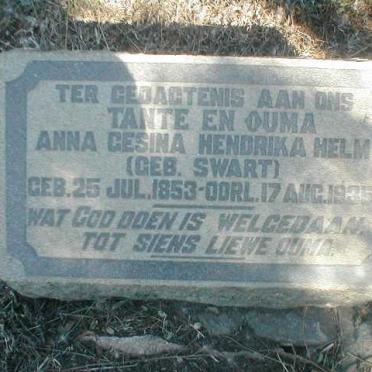 HELM Anna Gesina Hendrika nee SWART 1853-1935