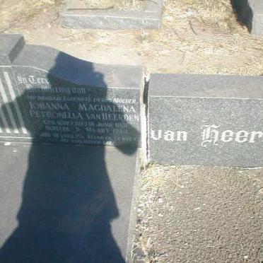 HEERDEN Johanna Magdalina Petronella, van, geb. COETZEE 1881-1954