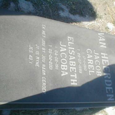 HEERDEN Carel, van 1910-1999 &amp; Elisabeth Jacoba 1911-2001