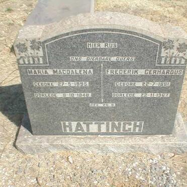 HATTINGH Frederik Gerhardus 1891-1967 &amp; Maria Magdalena 1895-1948
