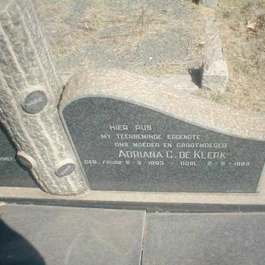 KLERK Adriana C., de nee FOURIE 1893-1980