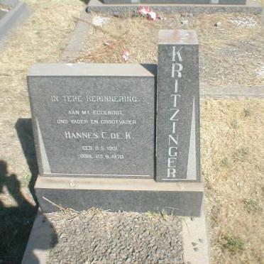 KRITZINGER Hannes C. De K. 1901-1970