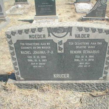 KRUGER Hendrik Bernardus 1895-1979 &amp; Machel Johanna –P-A 1890-1963