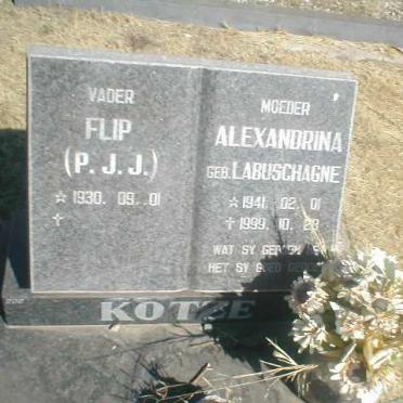 KOTZE P.J.J. 1930- &amp; Alexandrina LABUSCHAGNE 1941-1999