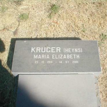 KRUGER Maria Elizabeth nee HEYNS 1918-2001