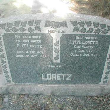 LORETZ C.J.T. 1871-1954 &amp; L.M.N. FOURIE 1877-1969