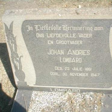 LOMBARD Johan Andries 1861-1947