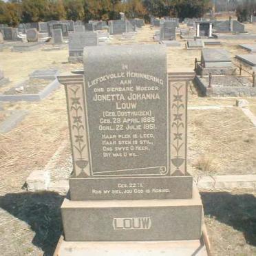 LOUW Jonetta Johanna geb. OOSTHUIZEN 1885-1951