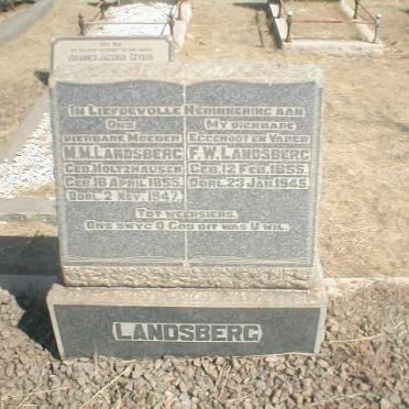 LANDSBERG F.W. 1855-1945 &amp; M.M. HOLTZHAUSEN 1855-1947