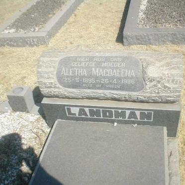 LANDMAN Aletha Magdalena 1895-1986