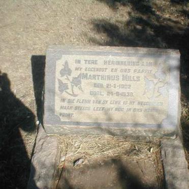 MILLS Marthinus 1902-1938