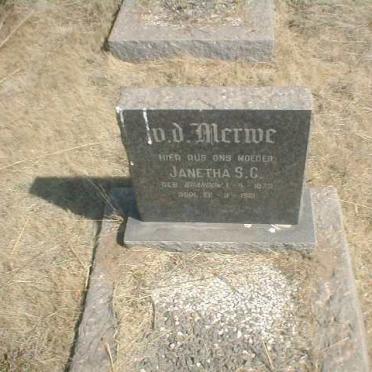 MERWE Janetha S.C., v.d. geb. BRANDOW 1873-1961