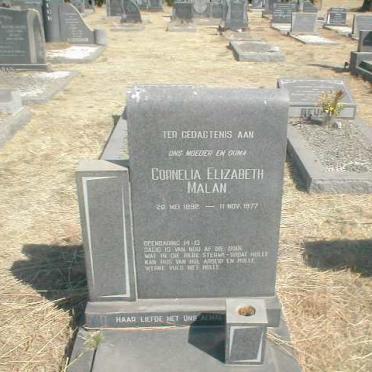 MALAN Cornelia Elizabeth 1892-1977