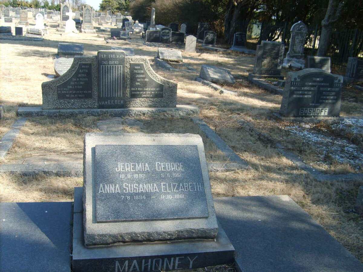 MAHONEY Jeremia George 1892-1951 &amp; Anna Susanna Elizabeth 1894-1981