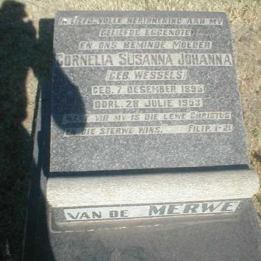 MERWE Cornelia Susanna Johanna, van de, nee WESSELS 1895-1953