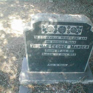 MANSER Thomas George 1891-1952