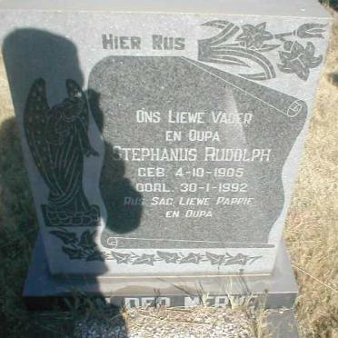 MERWE Stephanus Rudolph, van der 1905-1992