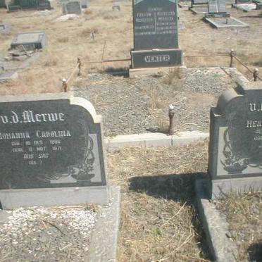 MERWE Hendrik Tjaart, v.d. 1894-1981 &amp;  Johanna Carolina 1886-1971