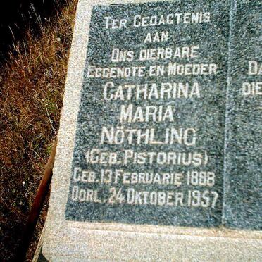 NOTHLING Catharina Maria nee PISTORIUS 1888-1957