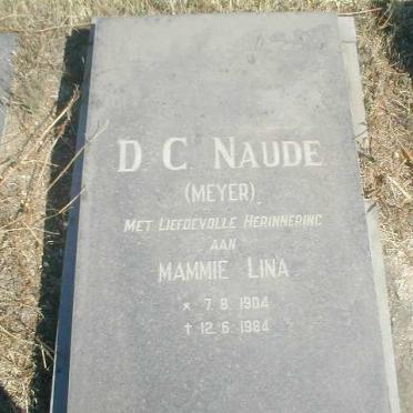 NAUDE D C nee MEYER 1904-1984