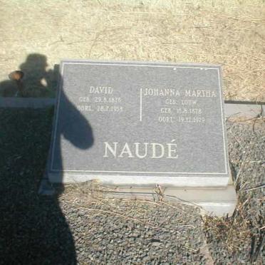 NAUDÉ David 1876-1953 &amp; Johanna Martha LOUW 1878-1979