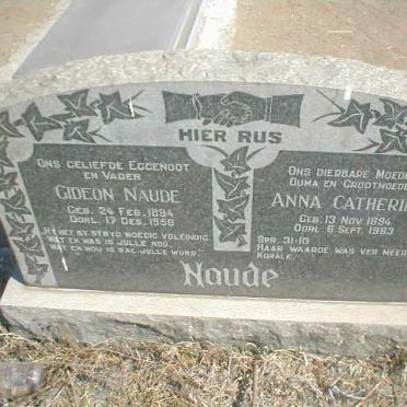 NAUDE Gideon 1894-1958 &amp; Anna Catherina 1894-1983