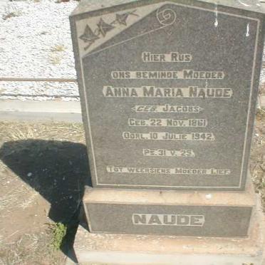 NAUDE Anna Maria nee JACOBS 1861-1942