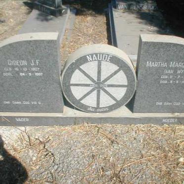 NAUDE Gideon J.F. 1907-1997 &amp; Martha Margaretha VAN WYK 1911-1965