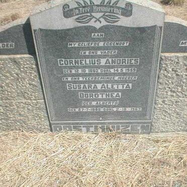 OOSTHUIZEN Cornelius Andries 1893-1959 &amp; Susara Aletta Dorothea ALBERTS 1893-1963