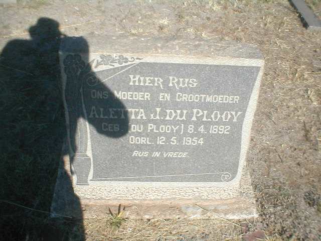 PLOOY Aletta J., du, geb. DU PLOOY 1892-1954