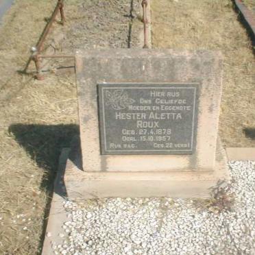 ROUX Hester Aletta 1878-1957