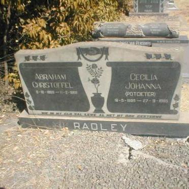 RADLEY Abraham Christoffel 1889-1968 &amp; Cecilia Johanna POTGIETER 1895-1985