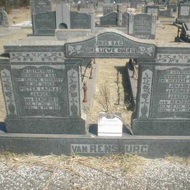 RENSBURG Pieter Lafras, Jansen van 1887-1938 &amp; Johanna Jacomina 1893-1944
