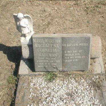 RADEMAN Maria Martha Magdalena Cornelia geb. PELZER 1888-1962