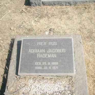 RADEMAN Adriaan Jacobus 1889-1971