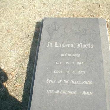 ROETS M.E. geb. OLIVIER 1914-1977