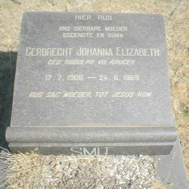 SMIT Gerbrecht Johanna Elizabeth, voorheen KRUGER, geb. RUDOLF 1906-1964