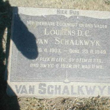 SCHALKWYK Lourens D.C., van 1903-1949
