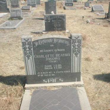SPIES Charlotte Beatrix Johanna 1914-1961