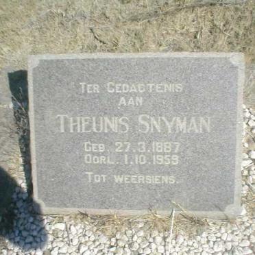SNYMAN Theunis 1887-1959