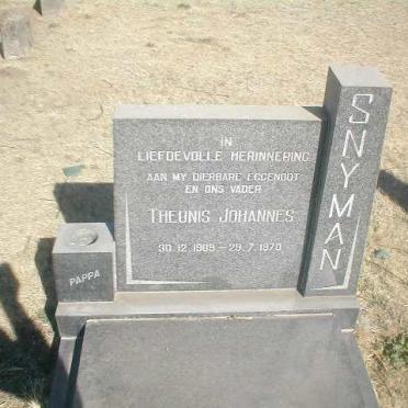SNYMAN Theunis Johannes 1909-1970