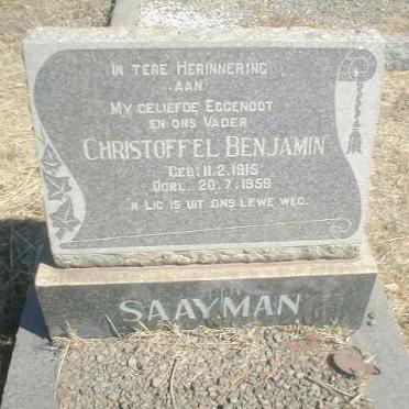 SAAYMAN Christoffel Benjamin 1915-1958
