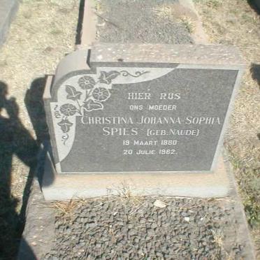 SPIES Christina Johanna Sophia nee NAUDE 1880-1962