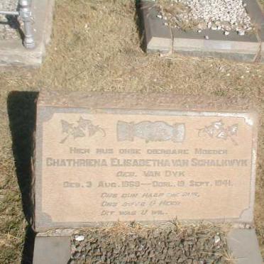 SCHALKWYK Chathriena Elisabetha, van nee van DYK 1869-1941
