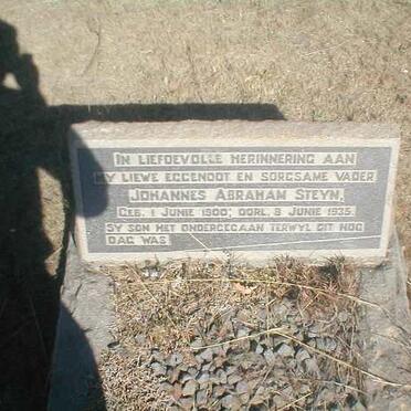 STEYN Johannes Abraham 1900-1935