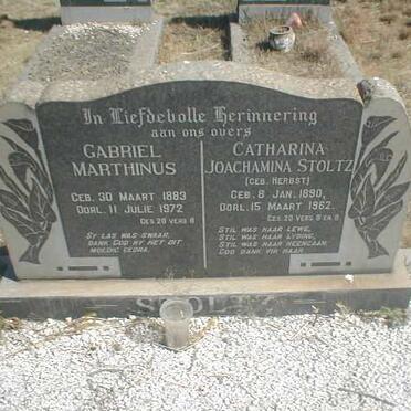 STOLTZ Gabriel Marthinus 1883-1972 &amp; Catharina Joachamina HERBST 1890-1962
